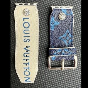 Louis Vuitton Blue and Cream Women's Watch Strap